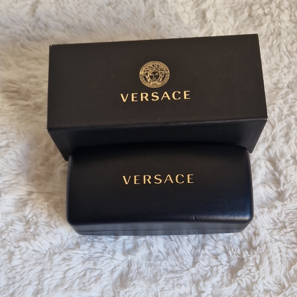 Versace Black Sunglasses Case with Gold Logo